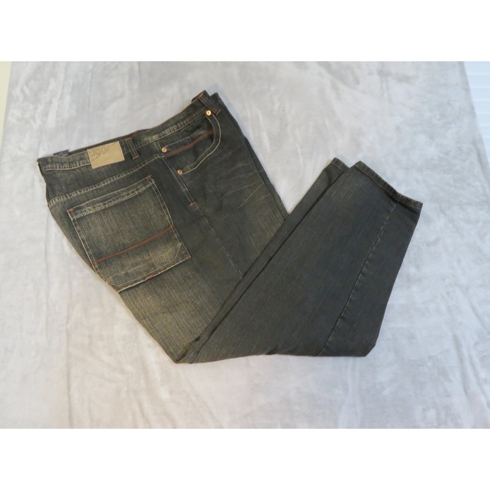 Replay Jeans Mens 40 Dark Wash Blue Straight Leg Button Fly Contrast Stitching